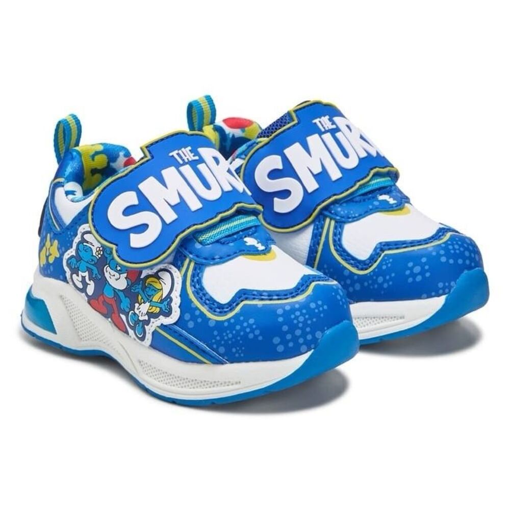 Ground Up NEW‎ The Smurfs Lighter Sneakers 11 Little Kid UNISEX Hook & Loop Blue